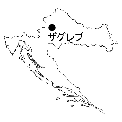 クロアチア共和国無料フリーイラスト｜首都名(白)
